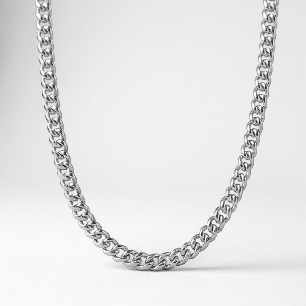 Cuban Link Chain in White Gold - 8mm