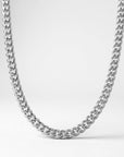 Cuban Link Chain in White Gold - 8mm