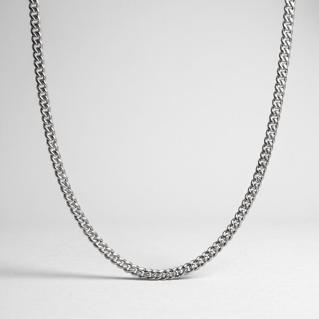 Cuban Link Chain in White Gold - 4mm
