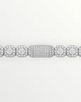 12mm Clustered Tennis Chain in White Gold