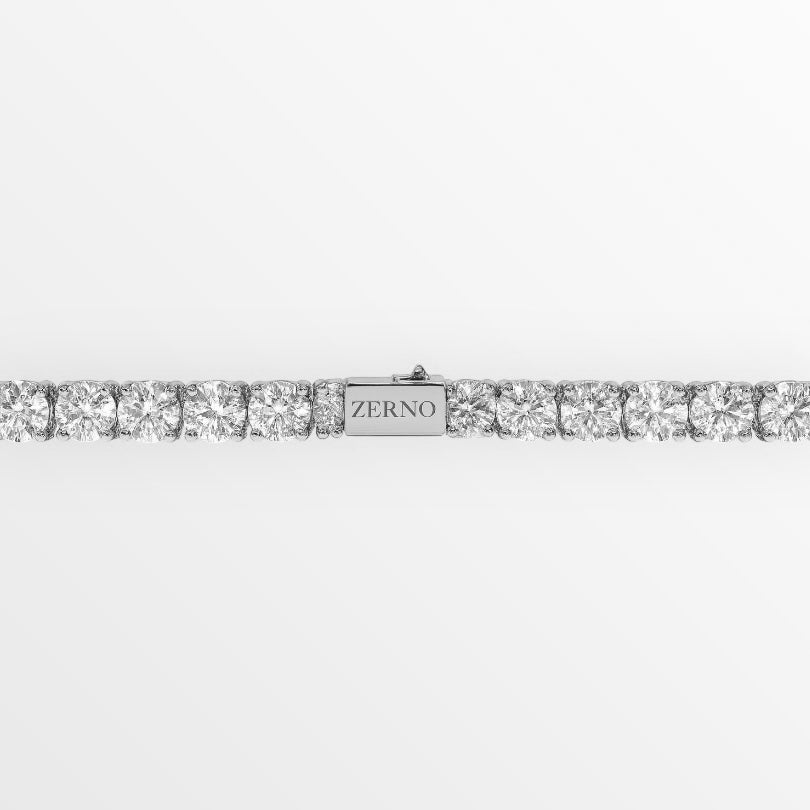 Round Cut Tennis Chain Bracelet in White Gold - 5mm