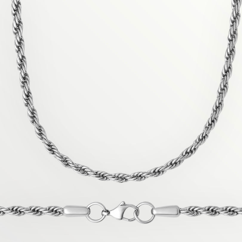 White Gold Rope Chain - 3mm