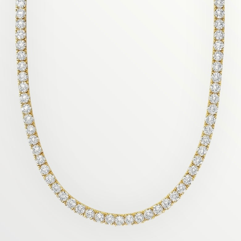 Round Cut Tennis Chain in Gold - 5mm