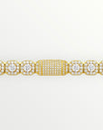 12mm Clustered Tennis Chain in Gold