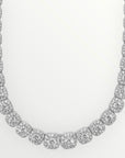 12mm Clustered Tennis Chain in White Gold
