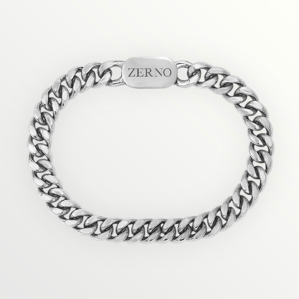 Cuban Link Bracelet in White Gold - 8mm