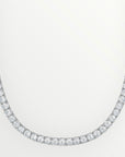 Round Cut Tennis Chain in White Gold - 5mm