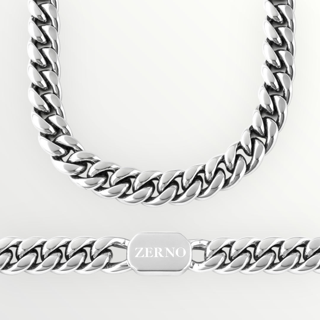 Cuban Link Chain in White Gold - 12mm