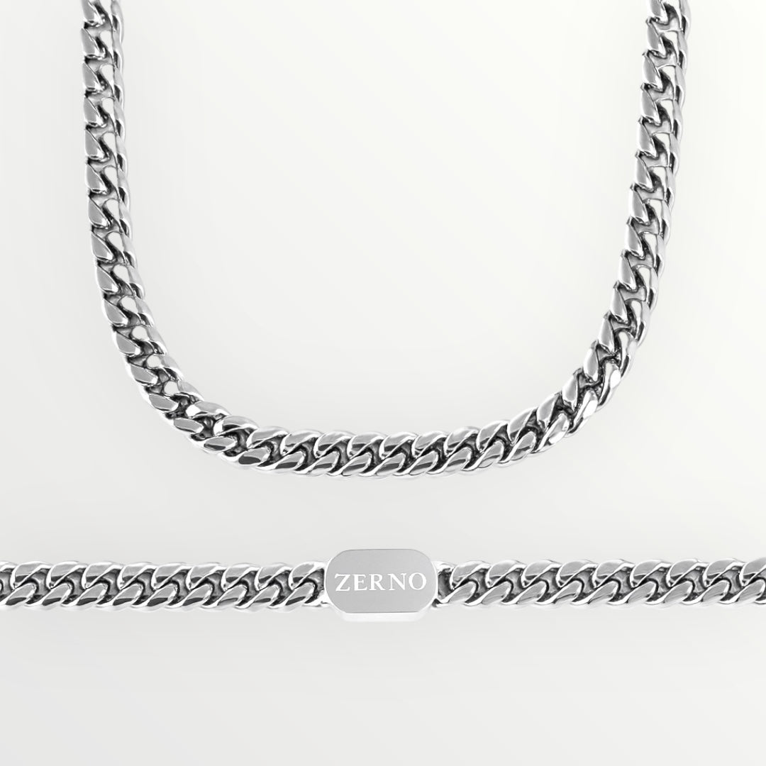 Cuban Link Chain in White Gold - 6mm