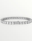 Round Cut Tennis Chain Bracelet in White Gold - 5mm
