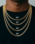 Iced Prong Cuban Link Chain in Gold - 12mm