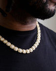 zerno 12mm Clustered Tennis Chain in Gold