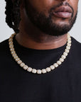 zerno 12mm Clustered Tennis Chain in Gold