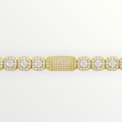zerno 12mm Clustered Tennis Chain in Gold