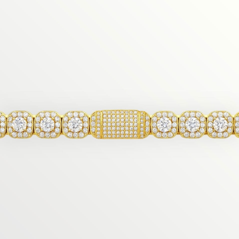 zerno 12mm Clustered Tennis Chain in Gold