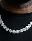 zerno 12mm Clustered Tennis Chain in White Gold