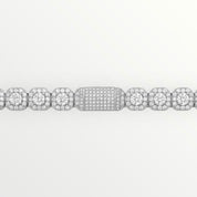 zerno 12mm Clustered Tennis Chain in White Gold