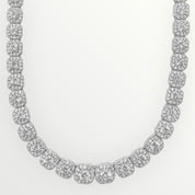 zerno 12mm Clustered Tennis Chain in White Gold