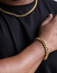zerno Cuban Link Bracelet in Gold - 12mm