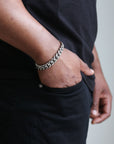 zerno Cuban Link Bracelet in White Gold - 12mm