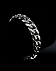 zerno Cuban Link Bracelet in White Gold - 12mm