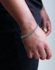 zerno Cuban Link Bracelet in White Gold - 8mm