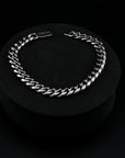 zerno Cuban Link Bracelet in White Gold - 8mm