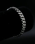 zerno Cuban Link Bracelet in White Gold - 8mm