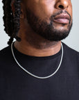 zerno Cuban Link Chain in White Gold - 4mm
