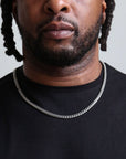 zerno Cuban Link Chain in White Gold - 8mm