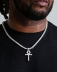 ZERNO Diamond Anhk Cross Pendant in Gold / White Gold