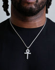 ZERNO Diamond Anhk Cross Pendant in Gold / White Gold