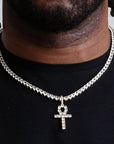 ZERNO Diamond Anhk Cross Pendant in Gold / White Gold