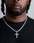 zerno Diamond Cross Pendant in Gold / White Gold