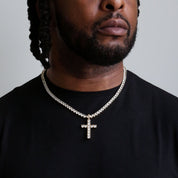 zerno Diamond Cross Pendant in Gold / White Gold