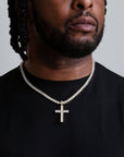 zerno Diamond Cross Pendant in Gold / White Gold