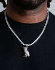 ZERNO Diamond Owl Pendant in Gold / White Gold