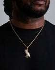 ZERNO Diamond Owl Pendant in Gold / White Gold