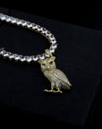 ZERNO Diamond Owl Pendant in Gold / White Gold