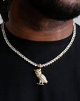 ZERNO Diamond Owl Pendant in Gold / White Gold