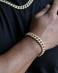 zerno Iced Cuban Link Bracelet in Gold - 12mm