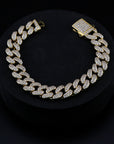 zerno Iced Cuban Link Bracelet in Gold - 12mm