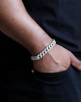 zerno Iced Cuban Link Bracelet in White Gold - 12mm