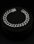 zerno Iced Cuban Link Bracelet in White Gold - 12mm