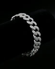 zerno Iced Cuban Link Bracelet in White Gold - 12mm