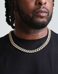 zerno Iced Cuban Link Chain in Gold - 12mm
