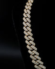 zerno Iced Prong Cuban Link Chain in Gold - 12mm