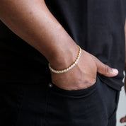 zerno Round Cut Tennis Chain Bracelet in Gold - 5mm