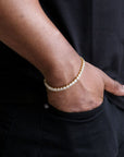 zerno Round Cut Tennis Chain Bracelet in Gold - 5mm