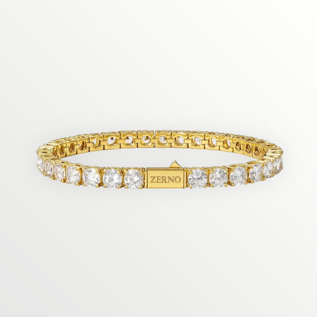 zerno Round Cut Tennis Chain Bracelet in Gold - 5mm